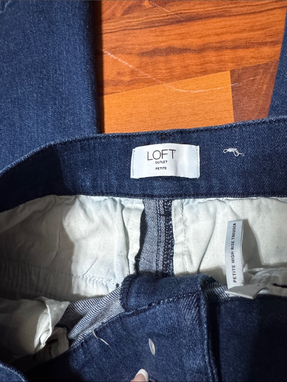 Loft petite High Rise Trouser Dark Blue Jeans 2 petite - Picture 3 of 6
